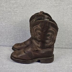 Justin Gypsy Casual Square Toe Boots Brown Aged Bark Cowhide Sz 6.5B